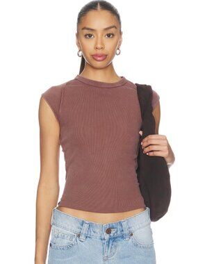 Free People We The Free Ever Had Tee Dusty Rose Mauve Sz. L